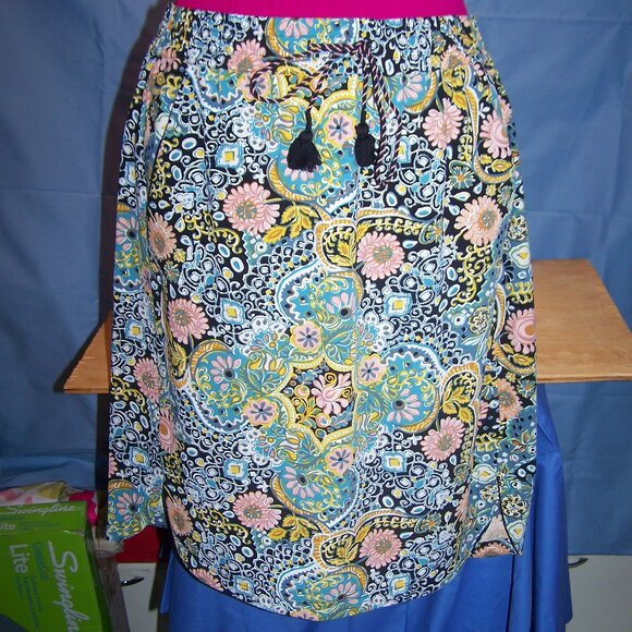 **Last Chance Item** Loft Drawstring Elastic Waist Floral Skirt Sz M - Picture 2 of 8